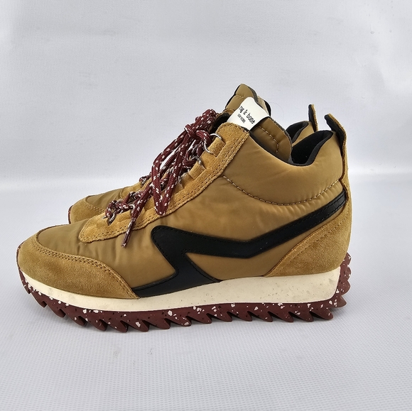 rag & bone Retro Hiker Mid Top Sneaker in Mustard Women's 38.5 or 8.5 - Picture 5 of 11